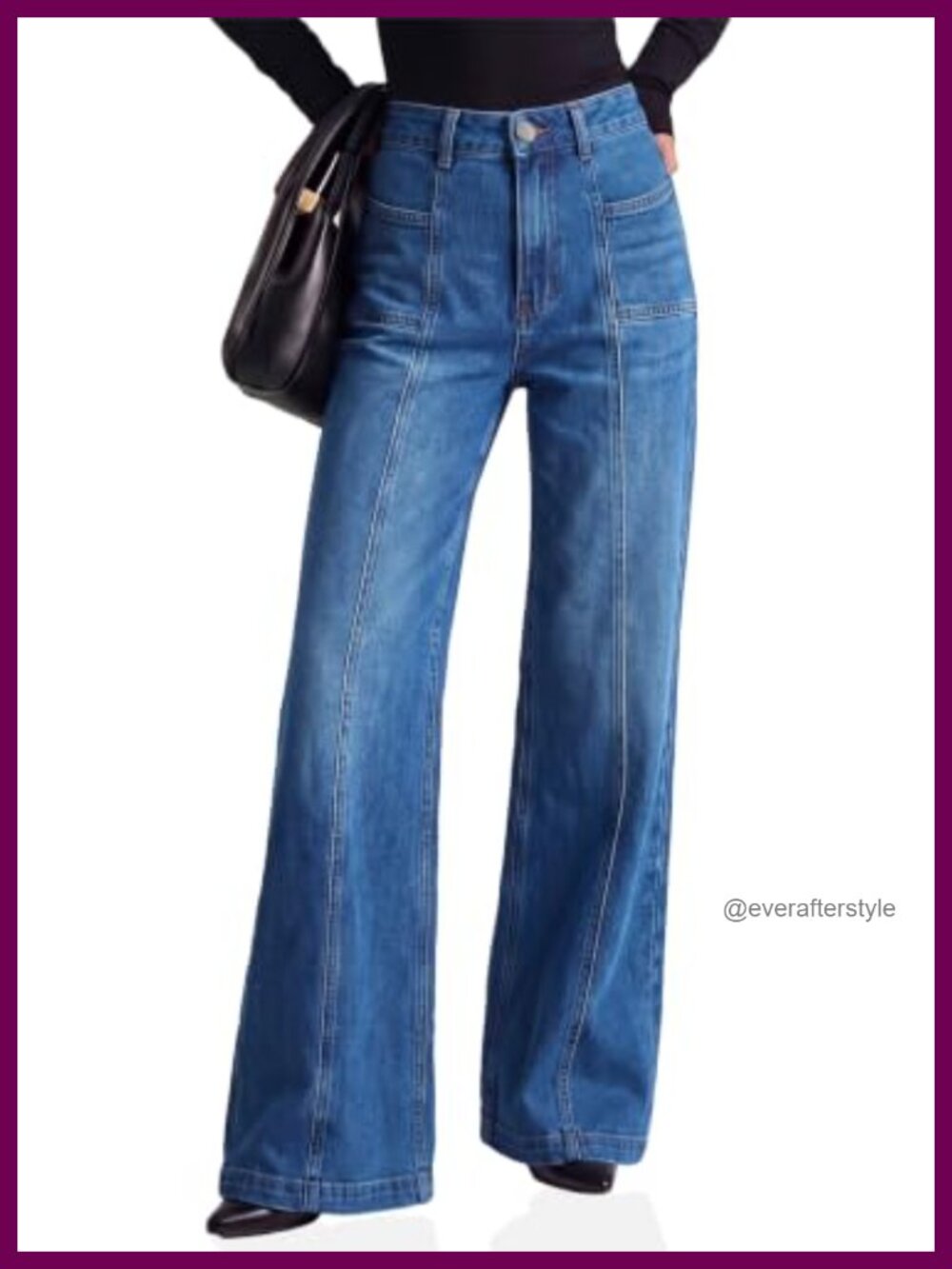 High Waisted Flare Jeans Wide Leg Bell Bottom Denim Pants